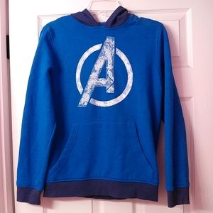 4/$15 🌻 MARVEL AVENGERS Logo Size XL Kids Blue Sweatshirt Hoodie